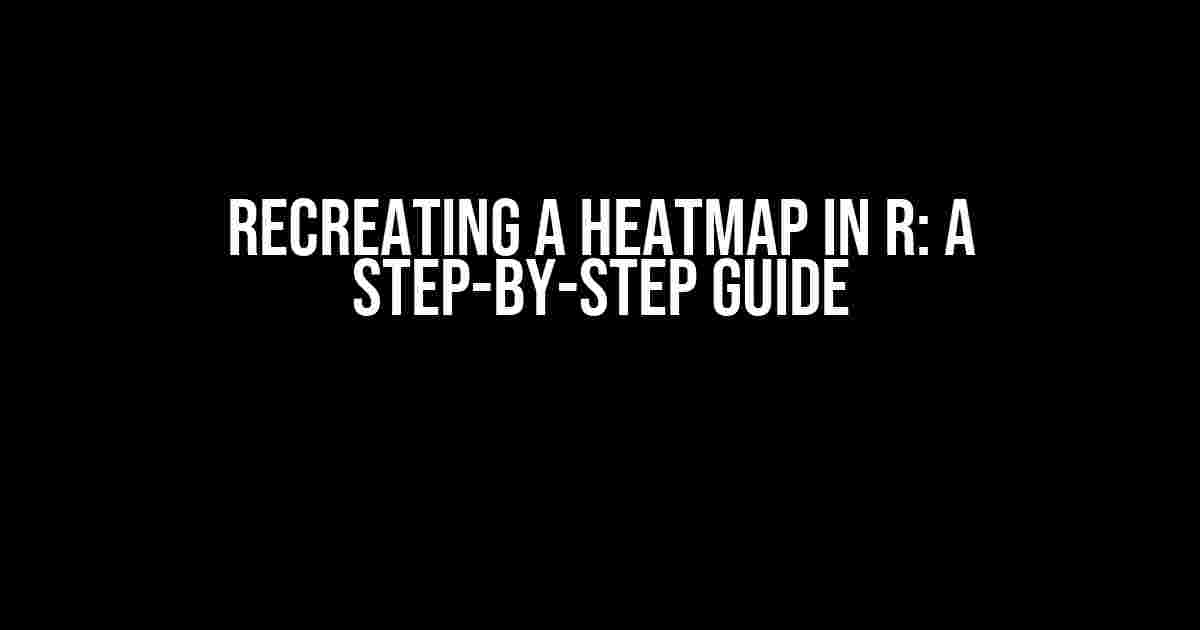 Recreating a Heatmap in R: A Step-by-Step Guide